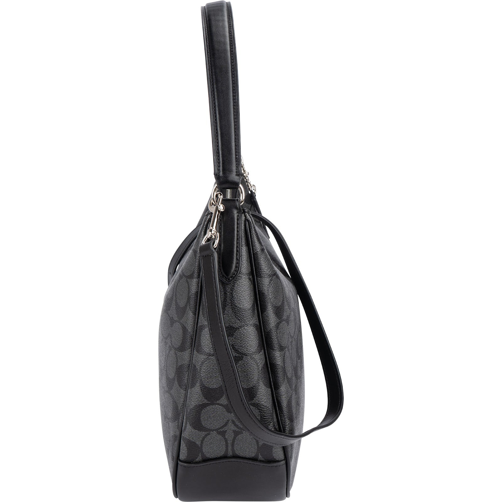 Coach Monogram Signature Black Hobo Shoulder Bag