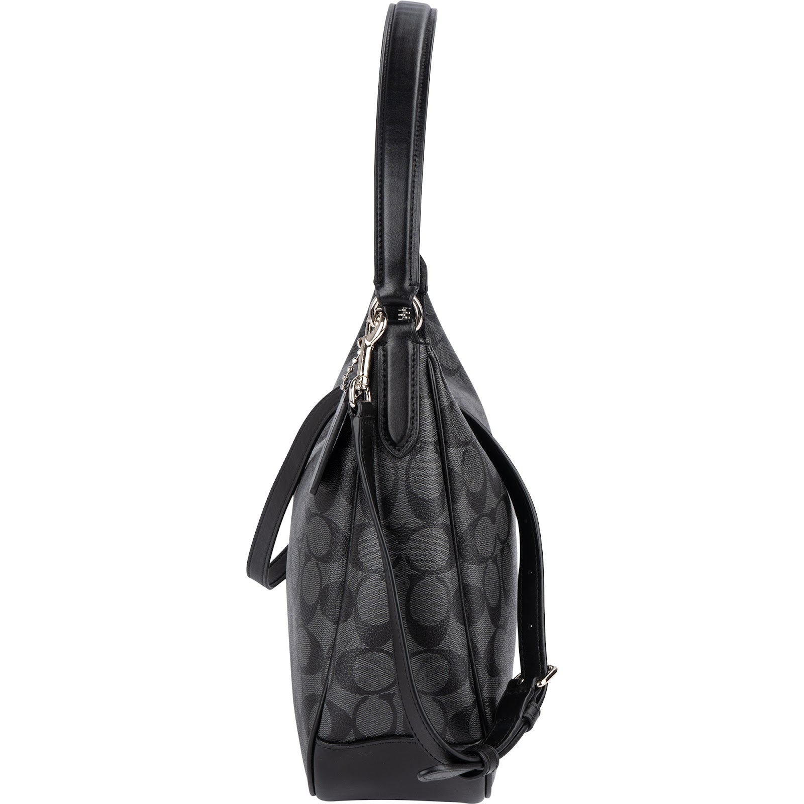 Coach Monogram Signature Black Hobo Shoulder Bag
