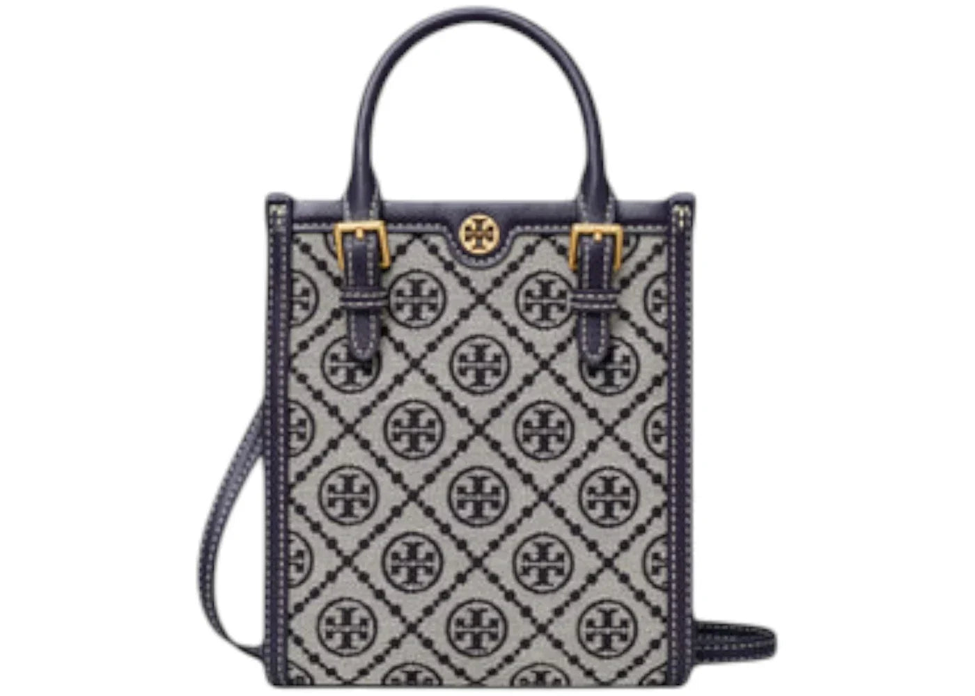 Tory Burch T Monogram Mini N/S Tote Navy